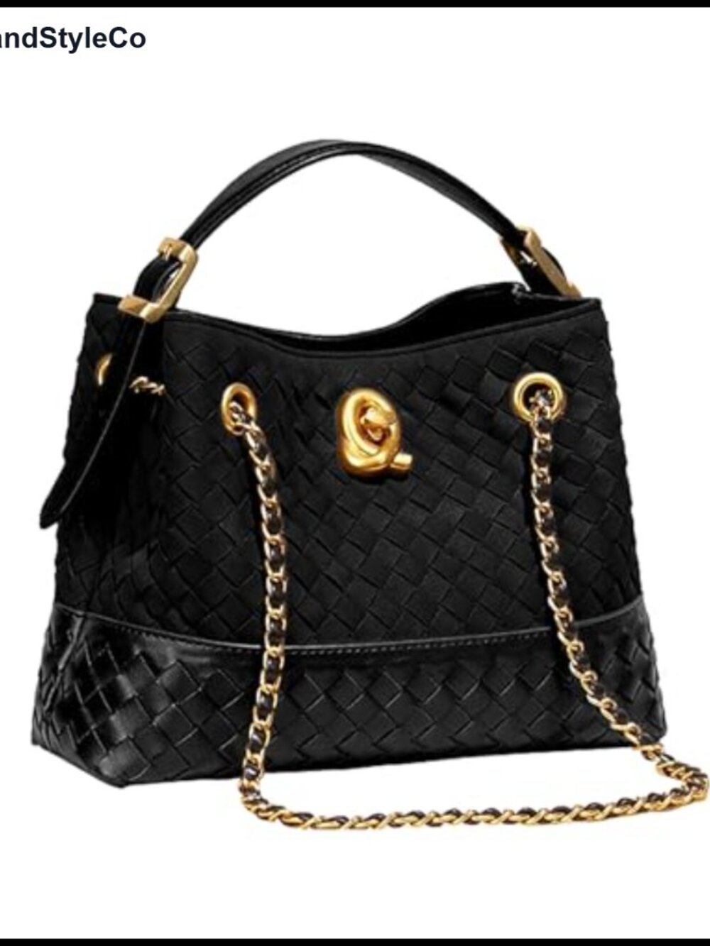 Woven Suede Tote Bag Small Shoulder Purse Top Handle